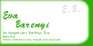 eva barenyi business card